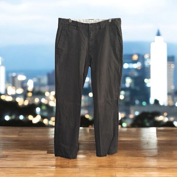 32x32 Frank & Oak Men's Black-Brown Newport Pants - Picture 1 of 7